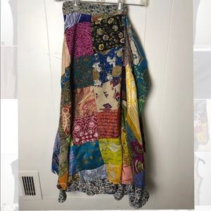 Boutique Silk Reversible Wrap Skirt
